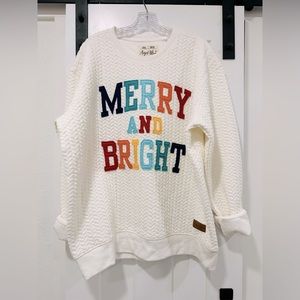 August Bleu Merry and Bright Christmas sweater.